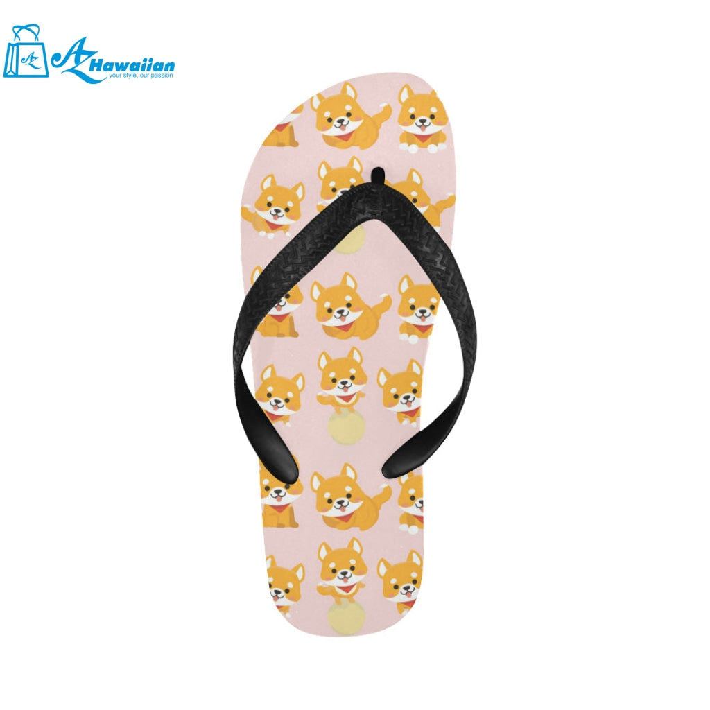 Cute shiba inu dog pattern Unisex Flip Flops