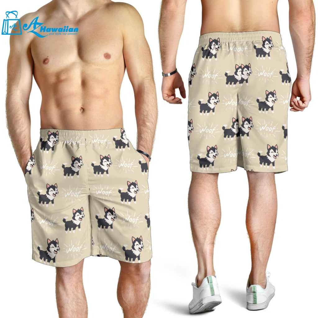 Cute Siberian Husky Men Shorts