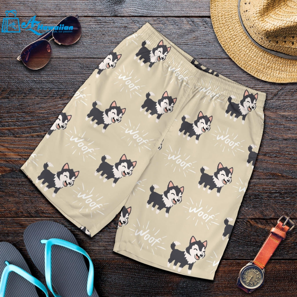 Cute Siberian Husky Men Shorts