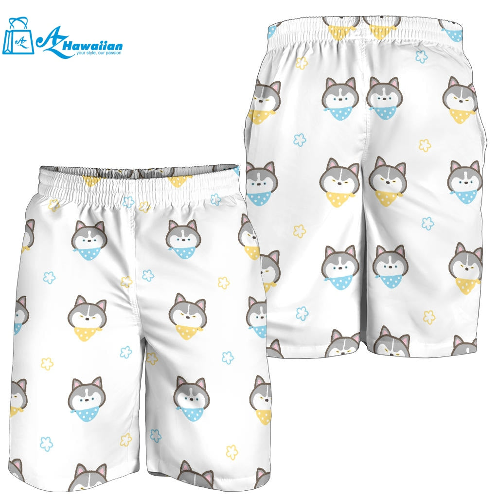 Cute Siberian Husky Pattern Men Shorts