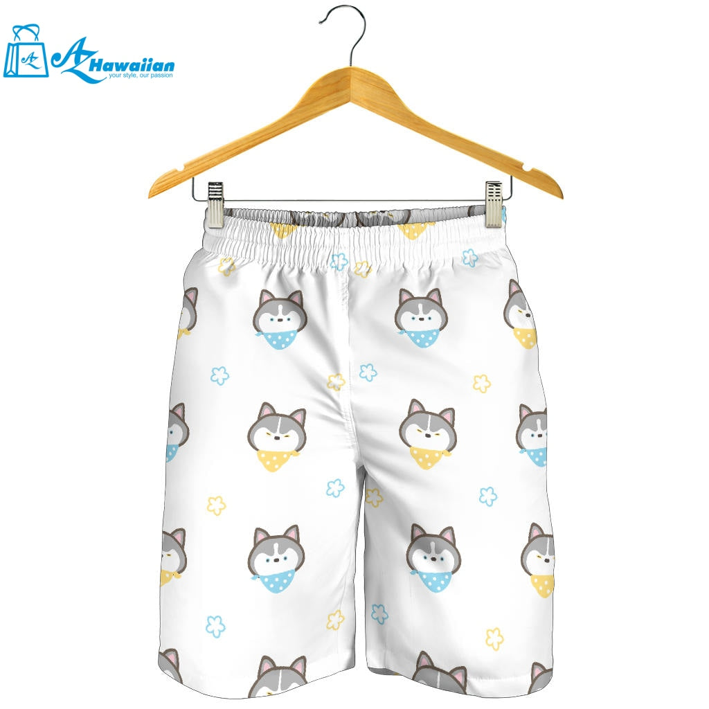 Cute Siberian Husky Pattern Men Shorts