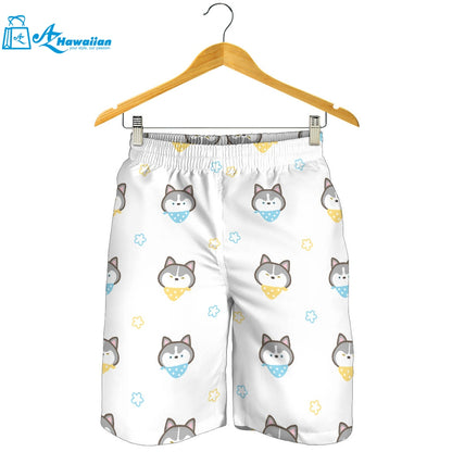 Cute Siberian Husky Pattern Men Shorts