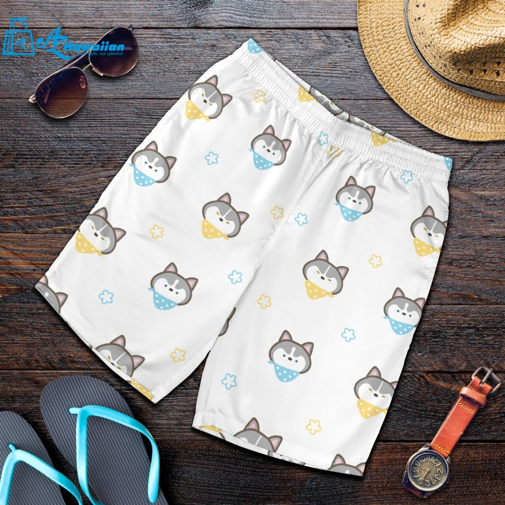 Cute Siberian Husky Pattern Men Shorts