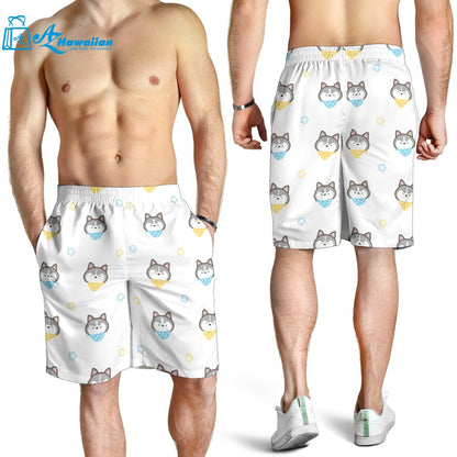 Cute Siberian Husky Pattern Men Shorts