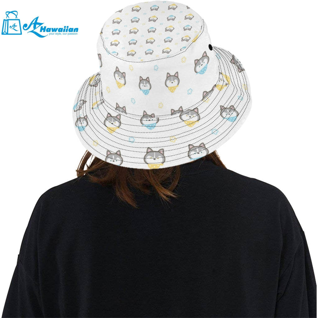 Cute Siberian Husky pattern Unisex Bucket Hat