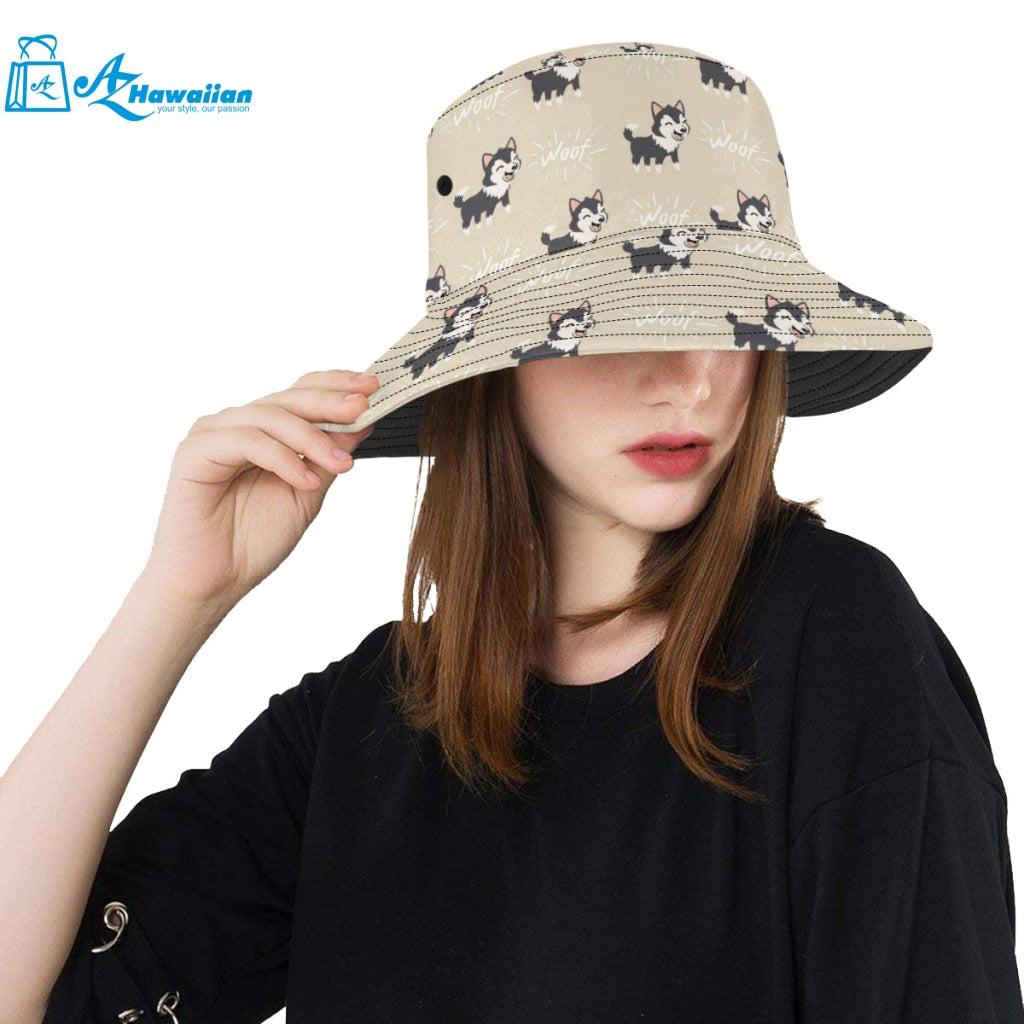 Cute Siberian Husky Unisex Bucket Hat