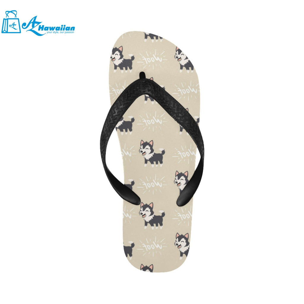 Cute Siberian Husky Unisex Flip Flops