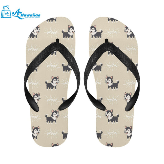 Cute Siberian Husky Unisex Flip Flops