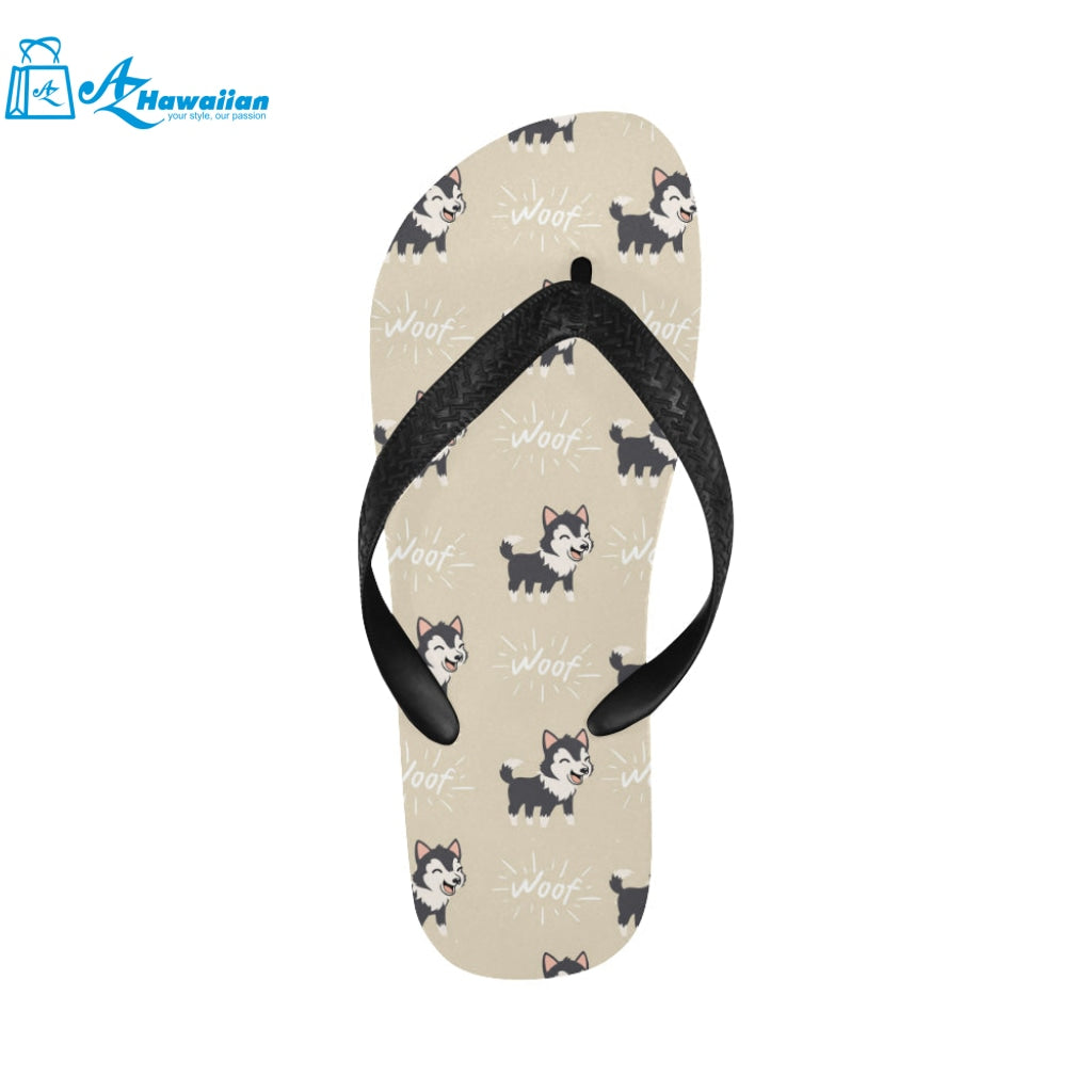 Cute Siberian Husky Unisex Flip Flops