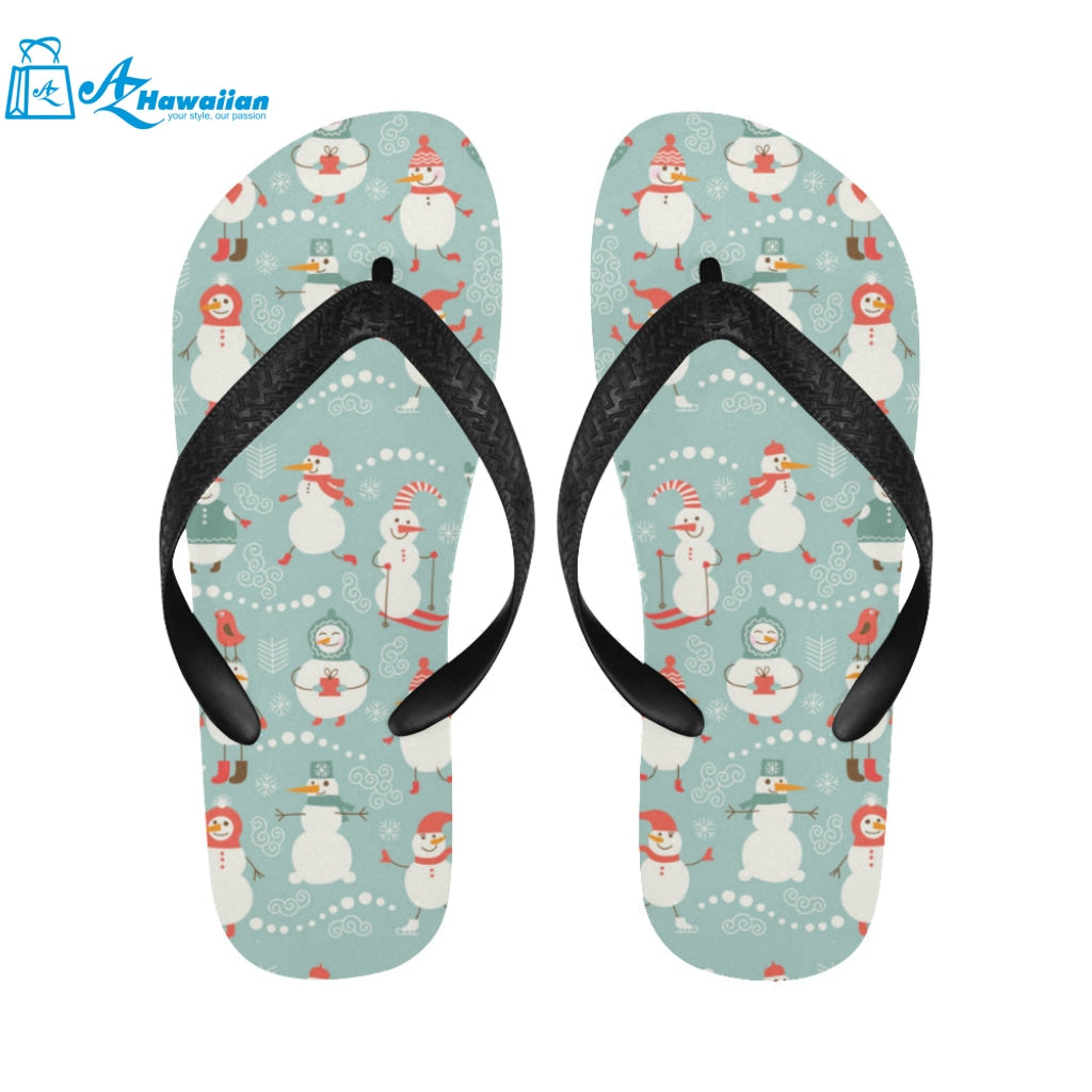 Cute snowman pattern Unisex Flip Flops