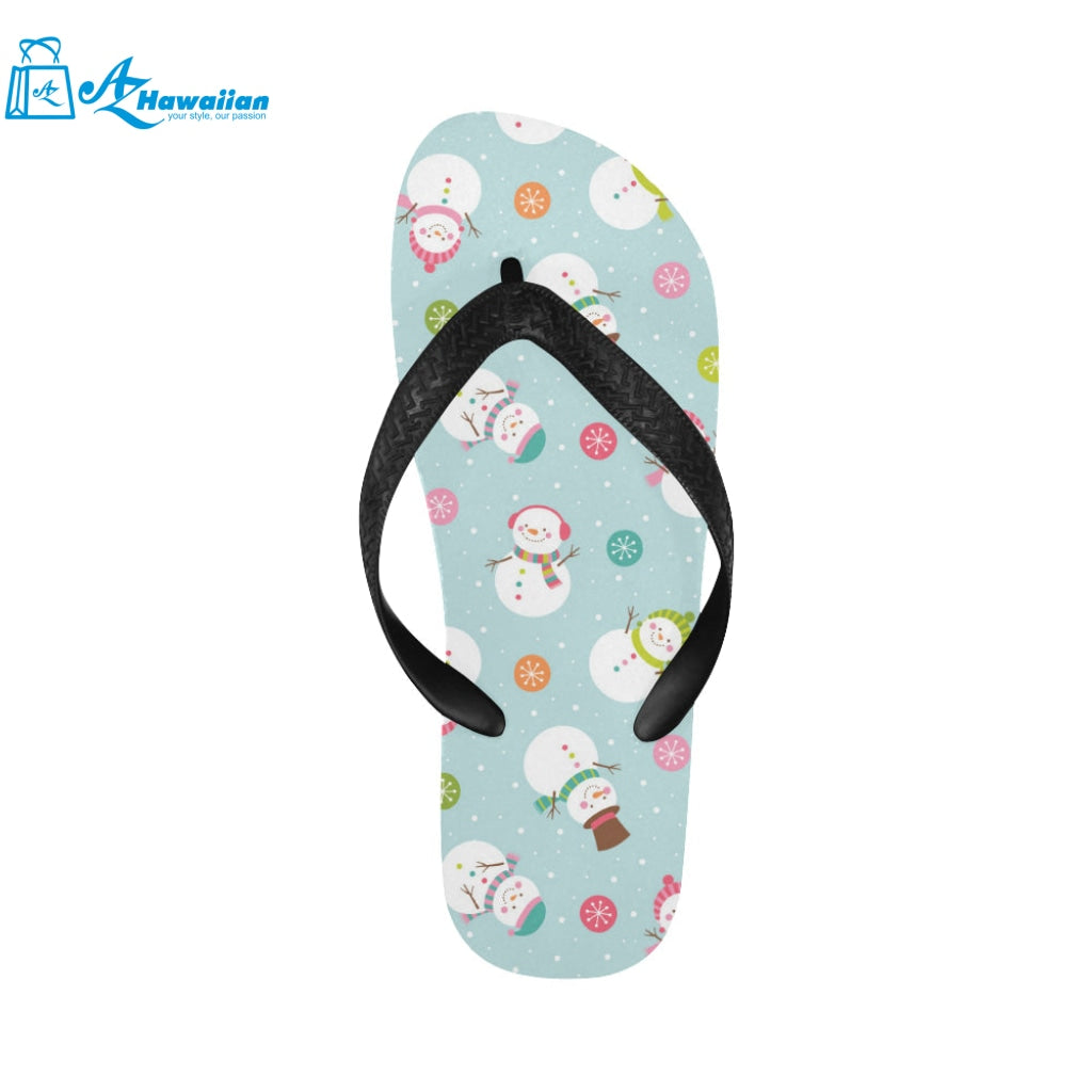 Cute snowman snowflake pattern Unisex Flip Flops