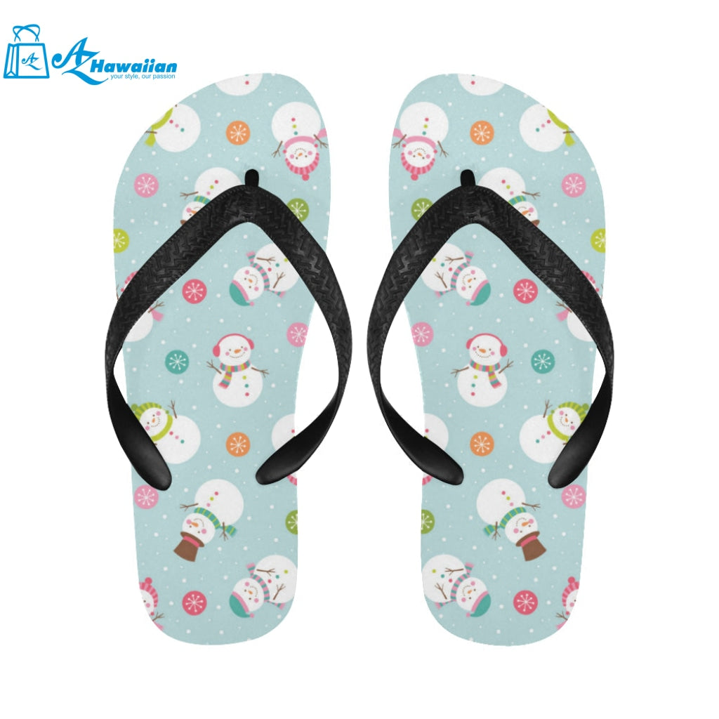 Cute snowman snowflake pattern Unisex Flip Flops