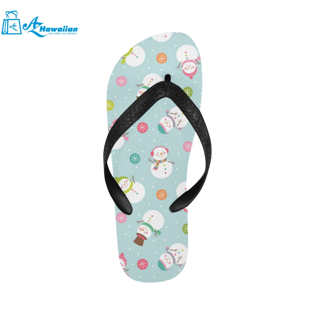 Cute snowman snowflake pattern Unisex Flip Flops