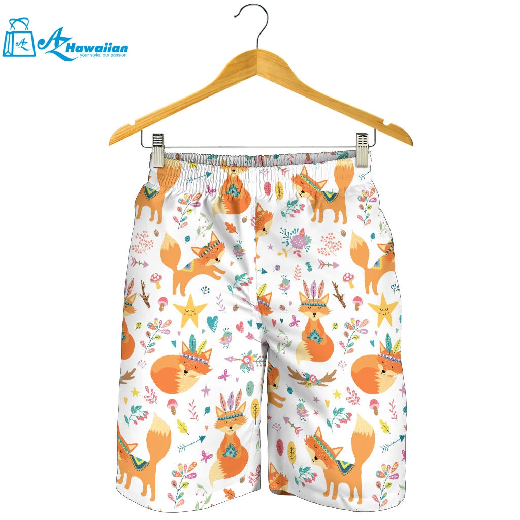 Cute Tribal Fox Pattern Men Shorts