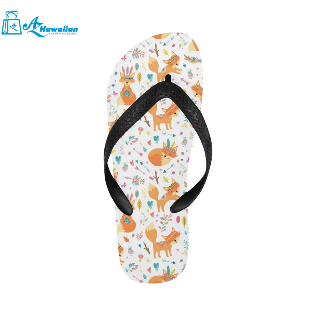 cute tribal fox pattern Unisex Flip Flops