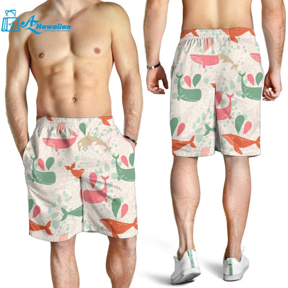 Cute Whale Pattern Men Shorts