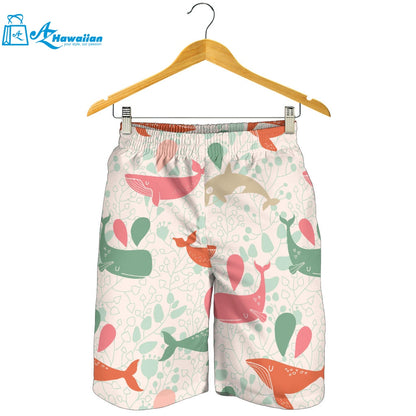 Cute Whale Pattern Men Shorts