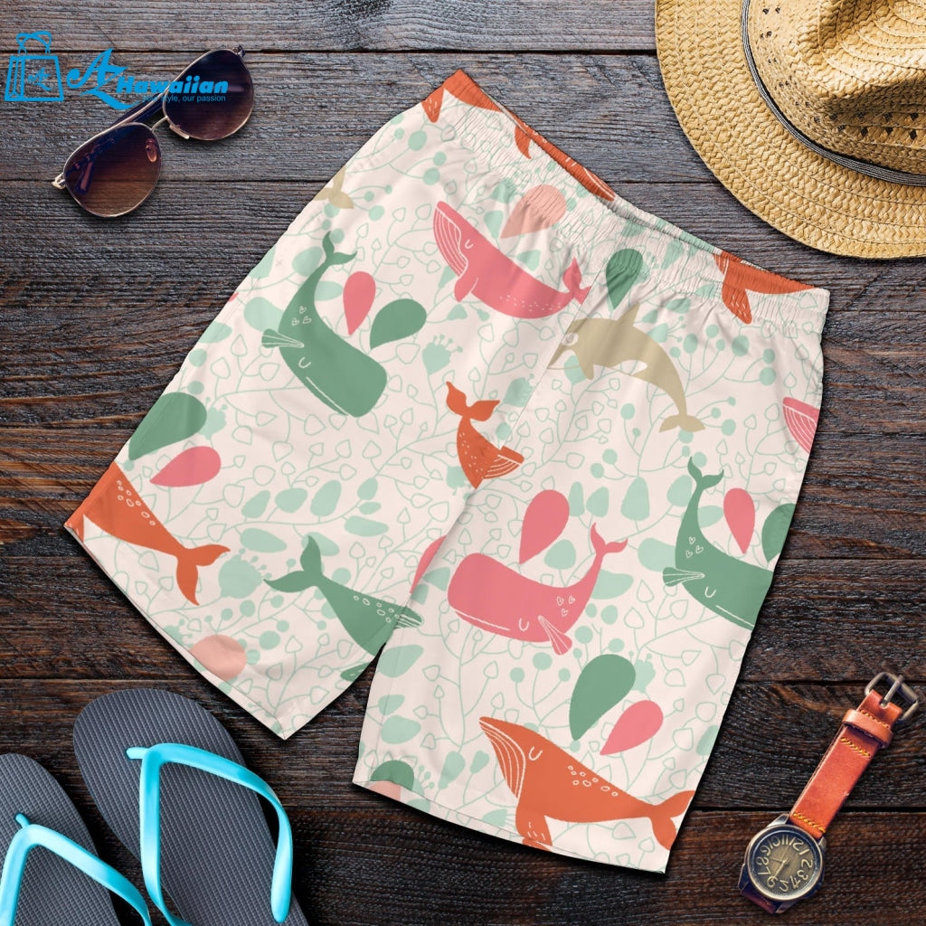 Cute Whale Pattern Men Shorts