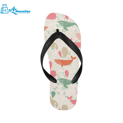 Cute whale pattern Unisex Flip Flops