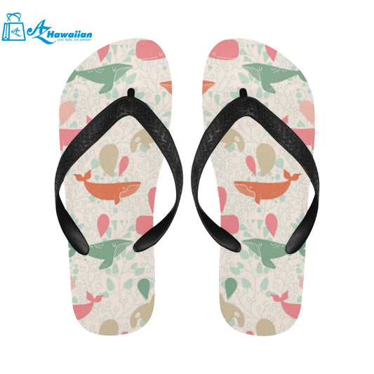 Cute whale pattern Unisex Flip Flops