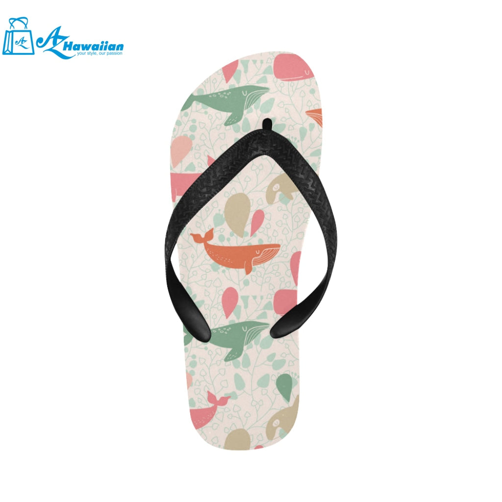 Cute whale pattern Unisex Flip Flops