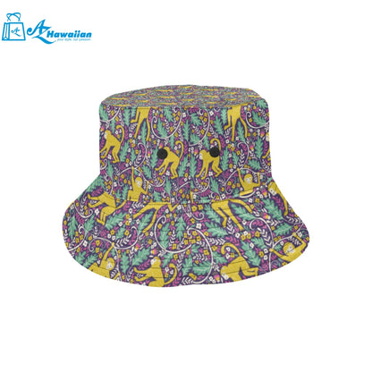 Cute yellow monkey leaves pattern Unisex Bucket Hat