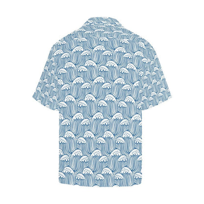 Wave Print Design Hawaiian Shirt