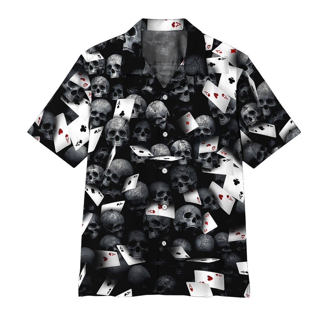 3D Playing Card Skull Hawaii Shirt