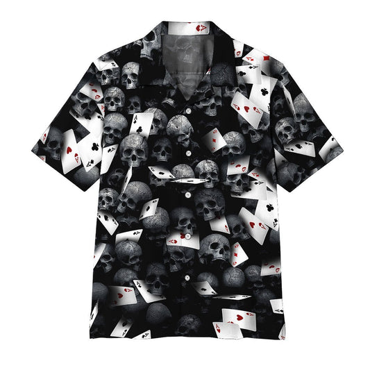  3D Playing Card Skull Hawaii Shirt