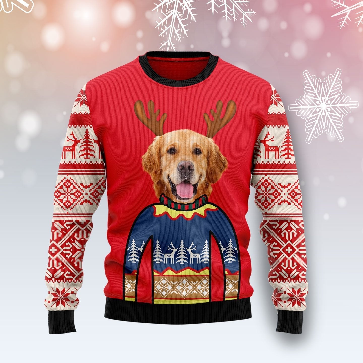 Dog Face Christmas Ugly Christmas Sweater 