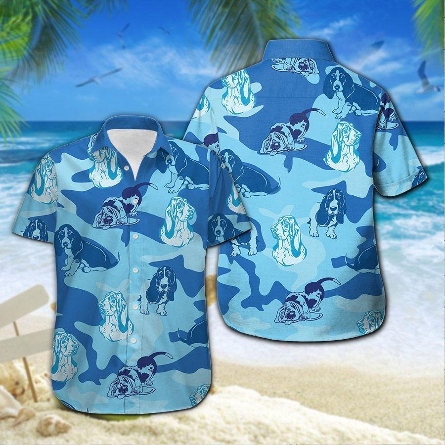 Basset Hound Camo Beach Clothes Hawaiian Shirt