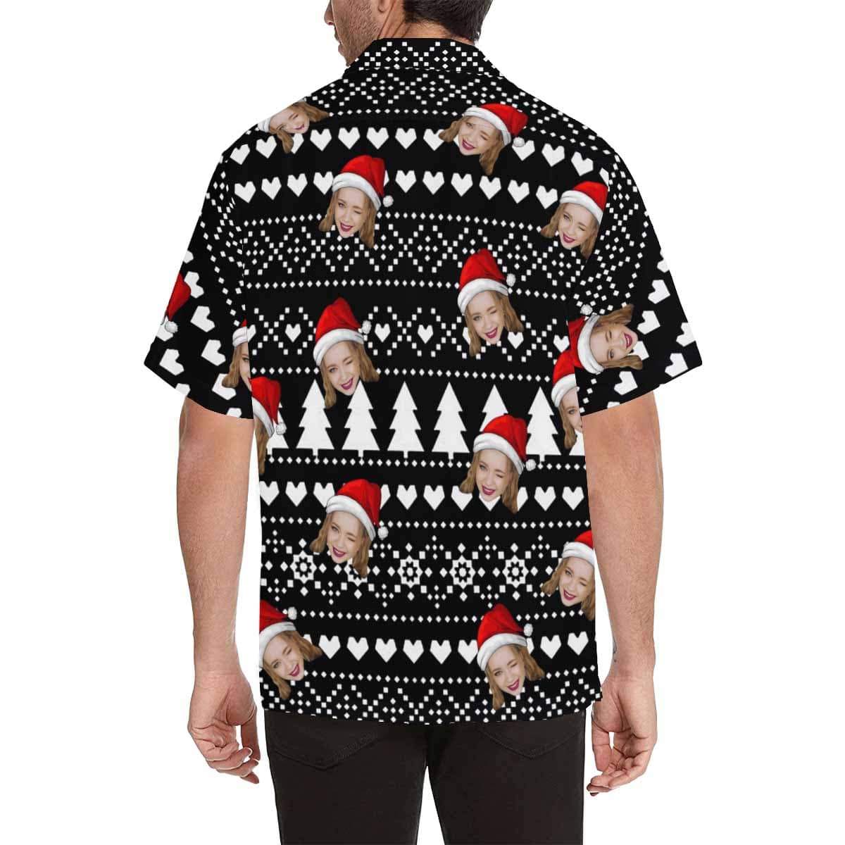 Custom Face Waiting Christmas Men's Hawaiian Shirt