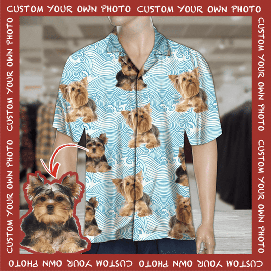 Personalized Custom Your Own Dog Photo Tropical Hawaiian Aloha Shirts #DH