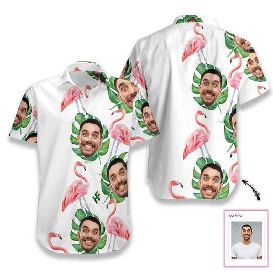 Personalized Hawaiian Aloha Shirts Funny Custom Face Flamingo #L