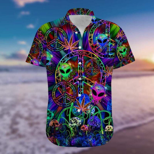 Stay Trippy Little Hippie Hawaiian Aloha Shirts #H