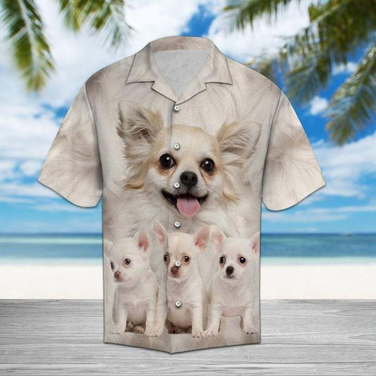 Chihuahua    White High Quality Unisex Hawaiian Shirt  