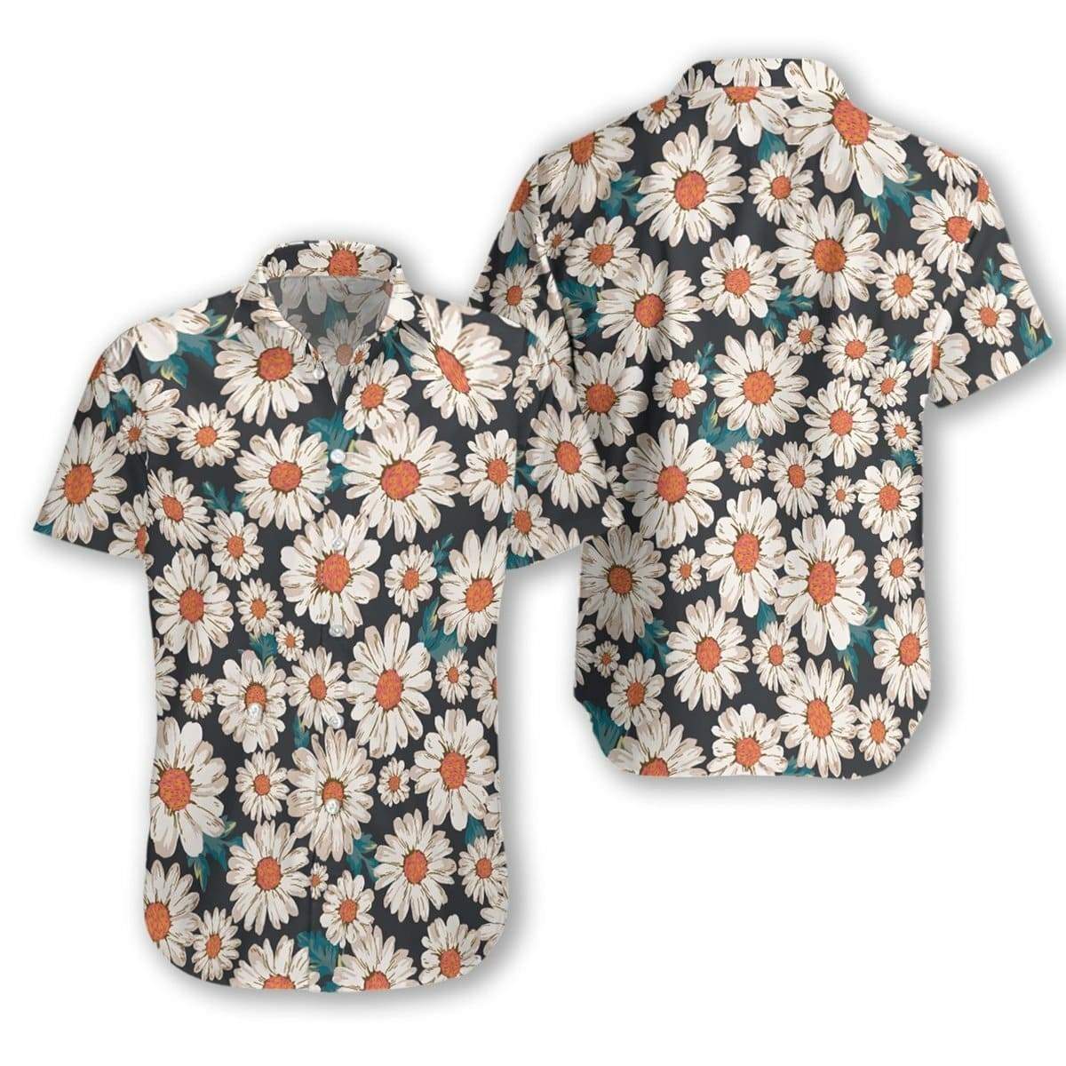 Hawaiian Aloha Shirts Daisy Flowers