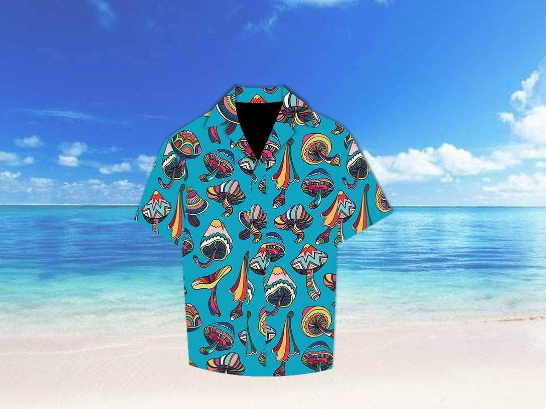 Colorful mushroom Hawaiian Aloha Shirts #1508L