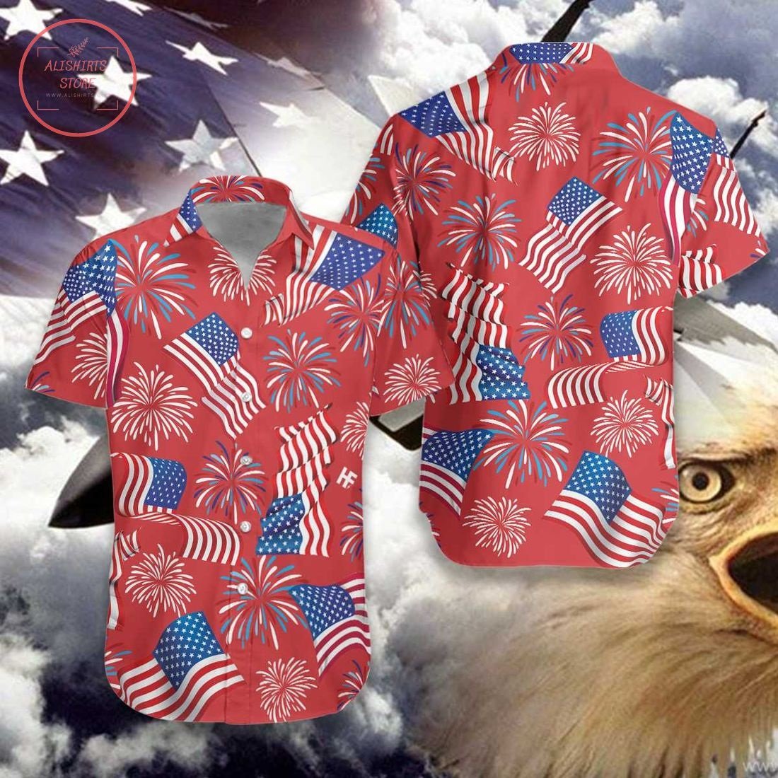 4Th Of July Patriotic Hawaiian Shirt | For Men &amp;amp; Women | Adult | Hw8386