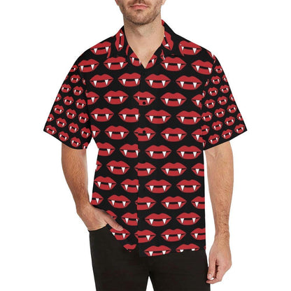 Vampire Lips Print Design Hawaiian Shirt
