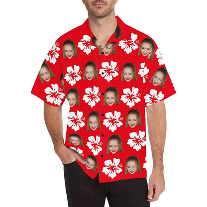 Personalised Christmas Shirts Australia Custom Face Flower Men's All Over The Print Pineapple Hawaiian Shirt