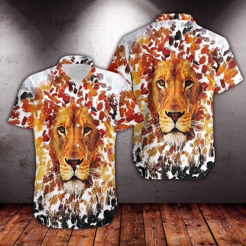 Hawaiian Aloha Shirts Lion Art #202DH