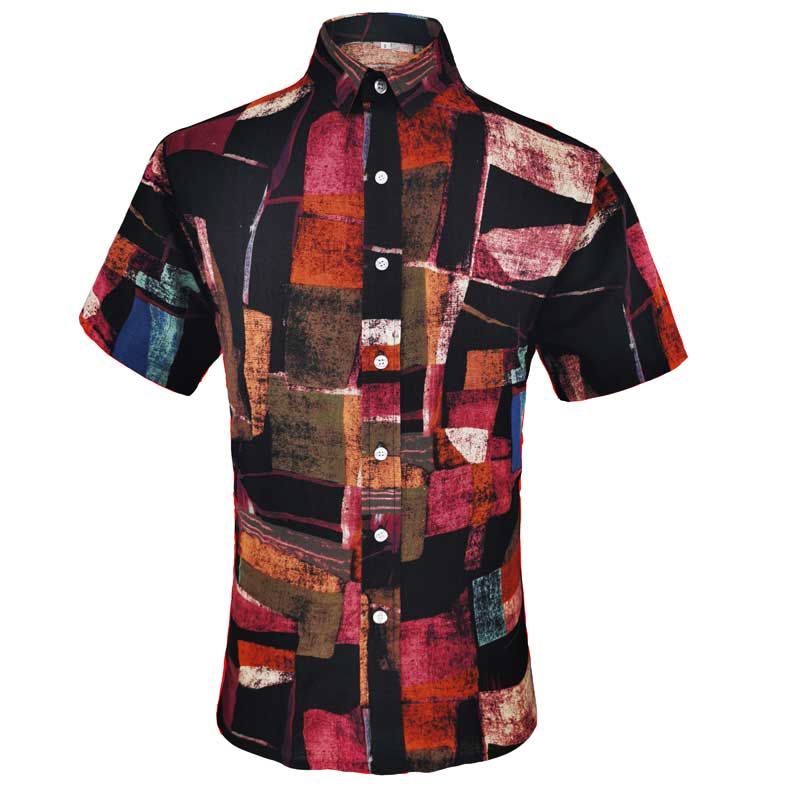 Geometric Block  Black High Quality Unisex Hawaiian Shirt For Men And Women Dhc17064210