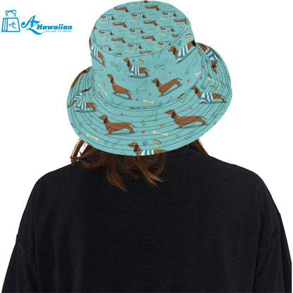 Dachshund decorative background Unisex Bucket Hat