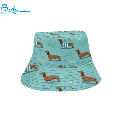 Dachshund decorative background Unisex Bucket Hat