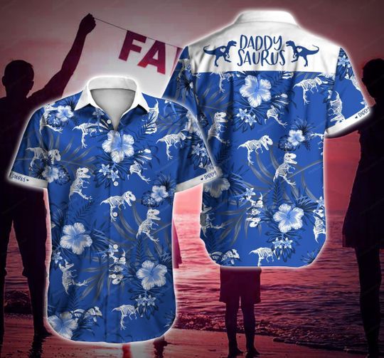 Daddysaurus Hawaiian II Graphic Print Short Sleeve 