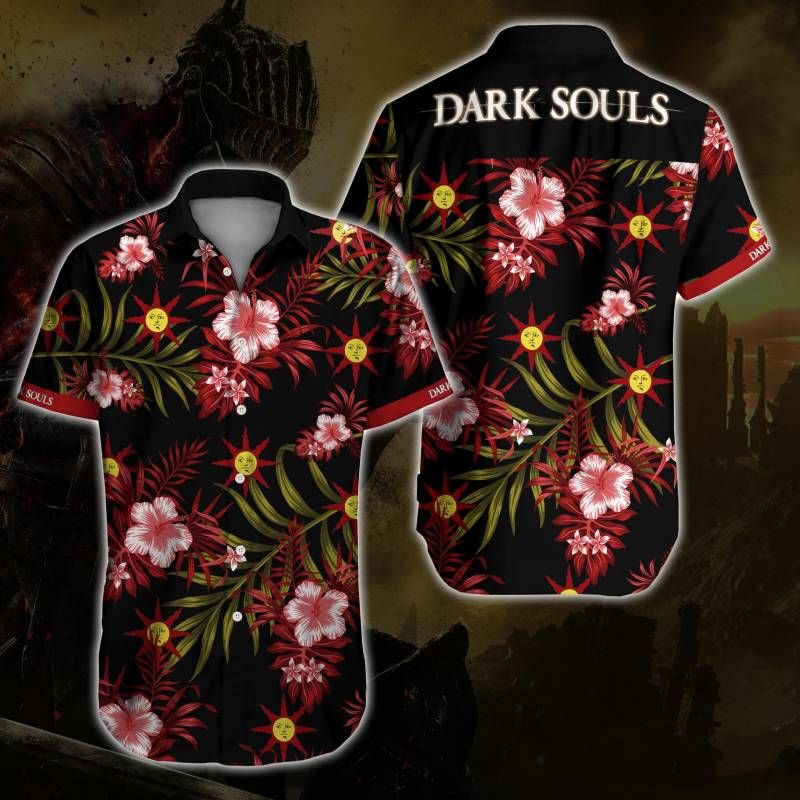 Dark Souls Hawaiian Graphic Print Short Sleeve 