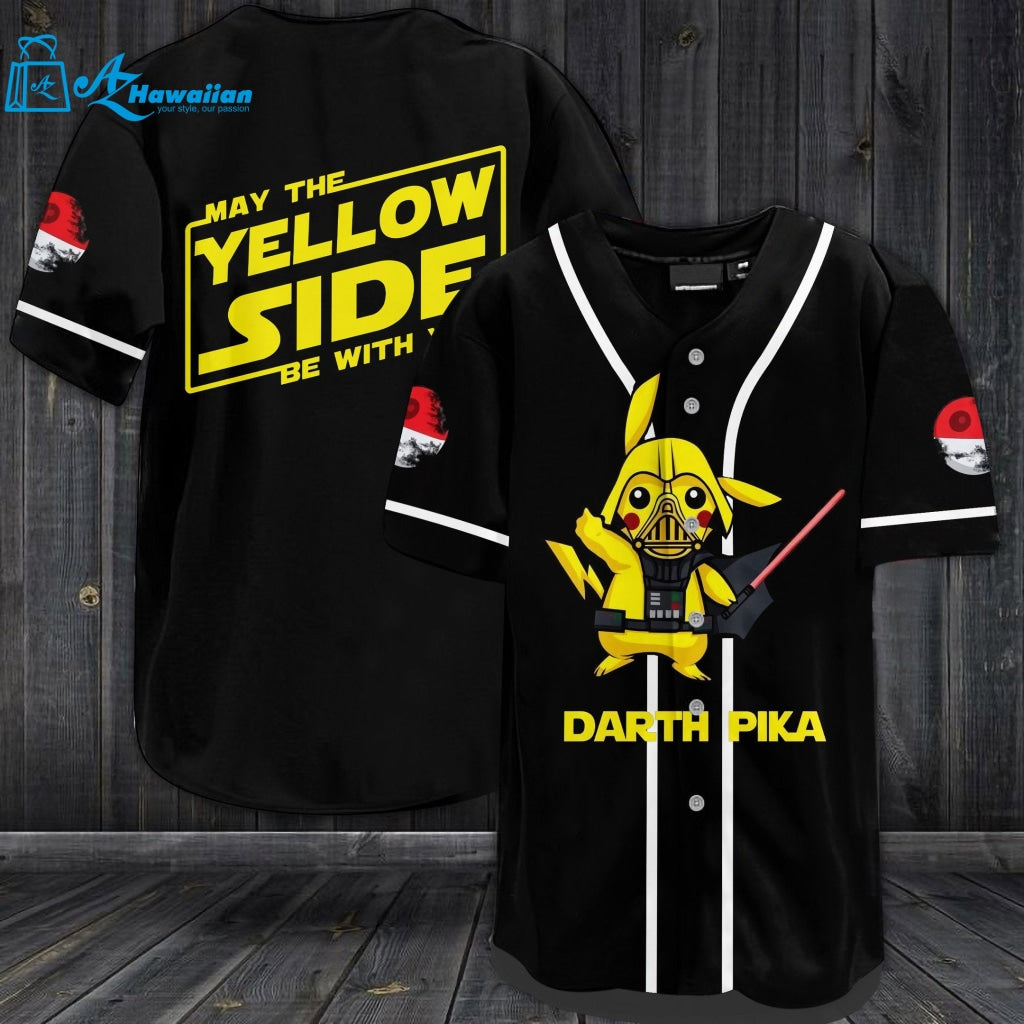 Darth Pika May The Yellow Side Be With You Baseball Jersey 