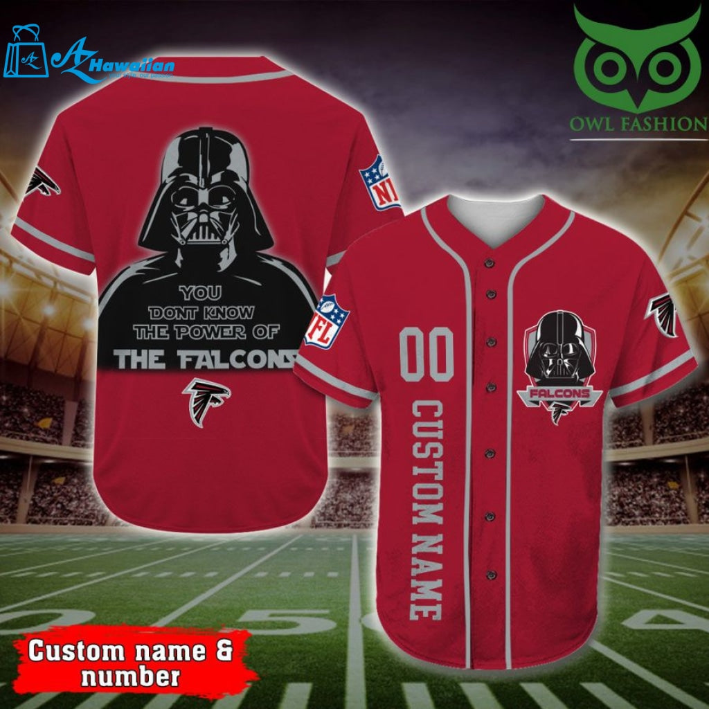 Darth Vader Star Wars Personalized Gift, Custom Name Number Atlanta Falcons Baseball Jersey Shirt