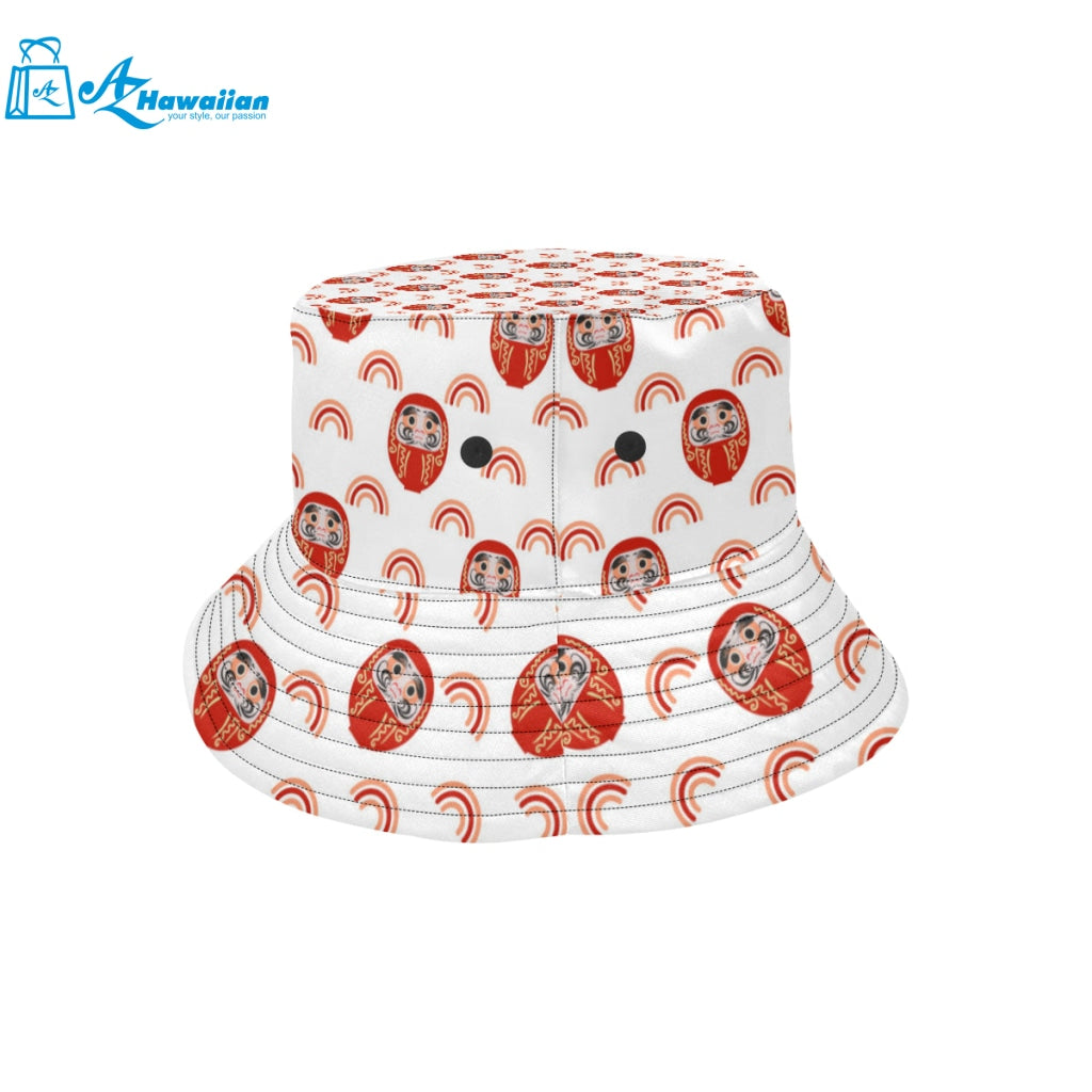 Daruma japanese wooden doll design pattern Unisex Bucket Hat